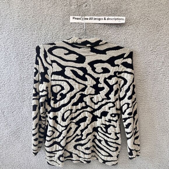 Chico's Cardigan Sweater Jacket 0 S small 4 Asymmetric Zip Boiled Wool Knit Zip - Picture 5 of 11